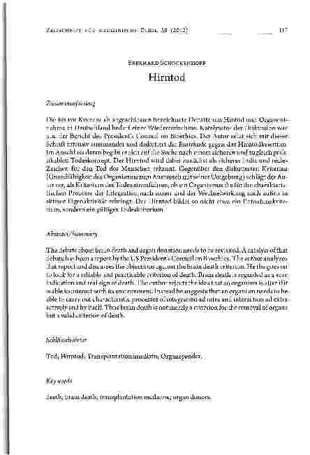 Vorschauseite 1: Hirntod