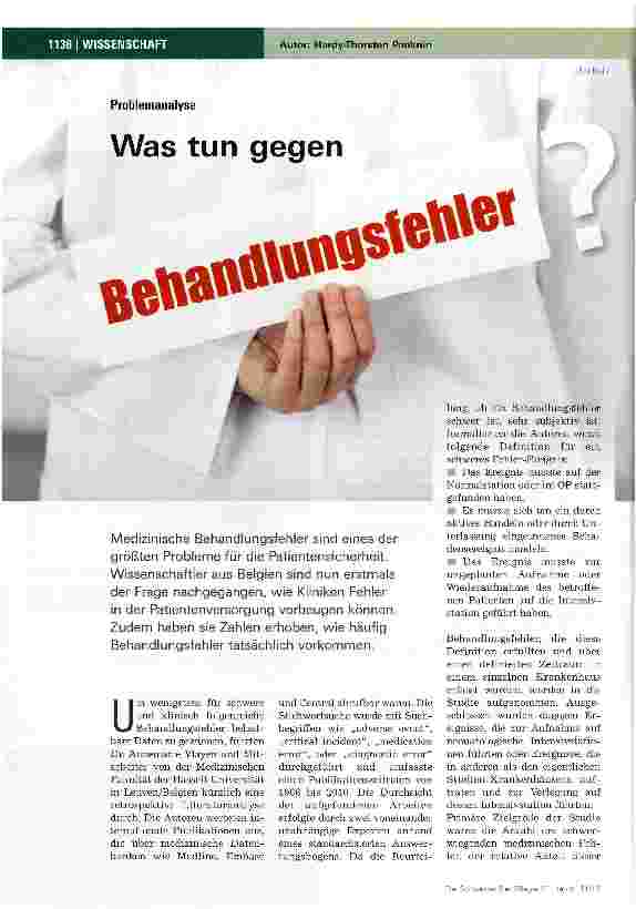 Vorschauseite 1: Was tun gegen Behandlungsfehler