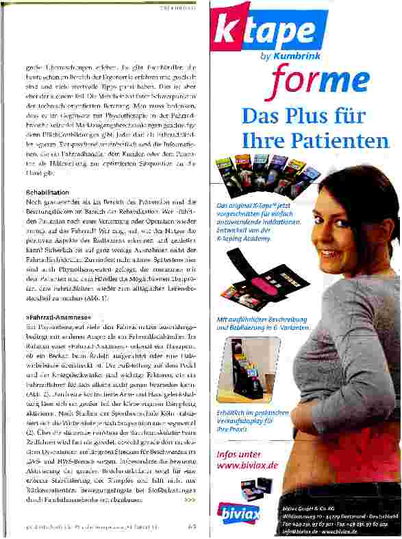 Vorschauseite 2: Gesundheitssport Fahrradfahren - ein Tätigkeitsfeld in der Physiotherapie