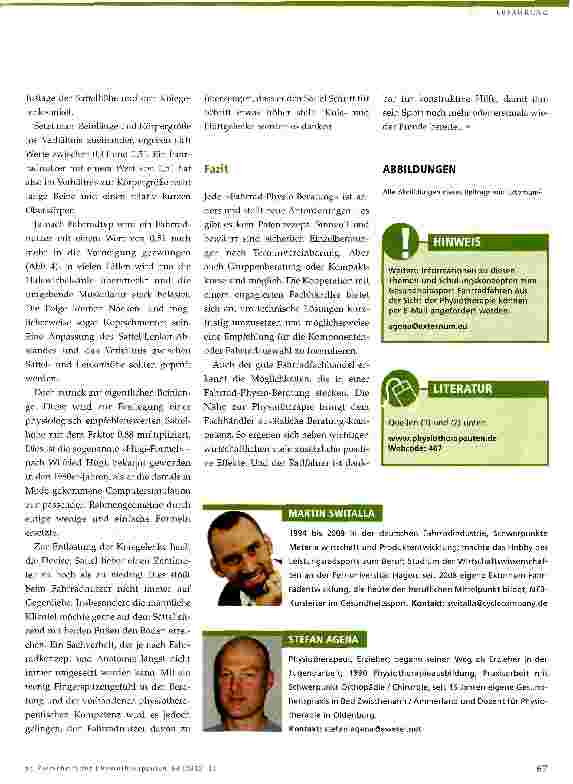 Vorschauseite 4: Gesundheitssport Fahrradfahren - ein Tätigkeitsfeld in der Physiotherapie