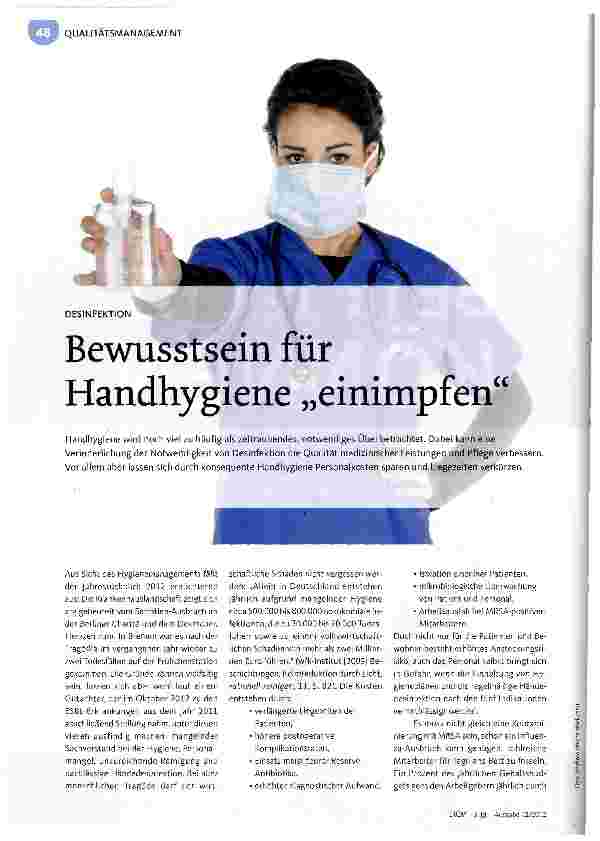 Vorschauseite 1: Bewusstsein für Handhygiene „einimpfen