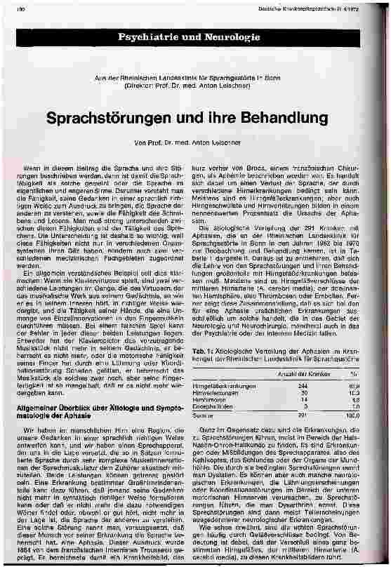 Vorschauseite 1: Sprachstörungen und ihre Behandlung