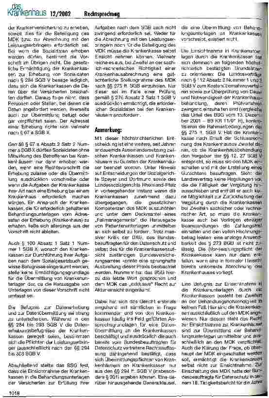 Vorschauseite 2: Einsicht in Krankenunterlagen durch die Krankenkassen