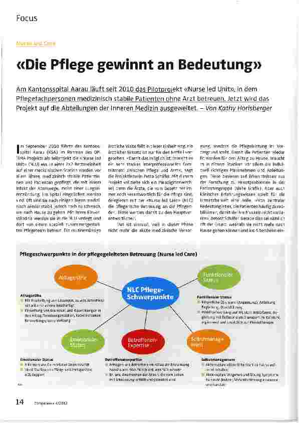 Vorschauseite 1: «Die Pflege gewinnt an Bedeutung»