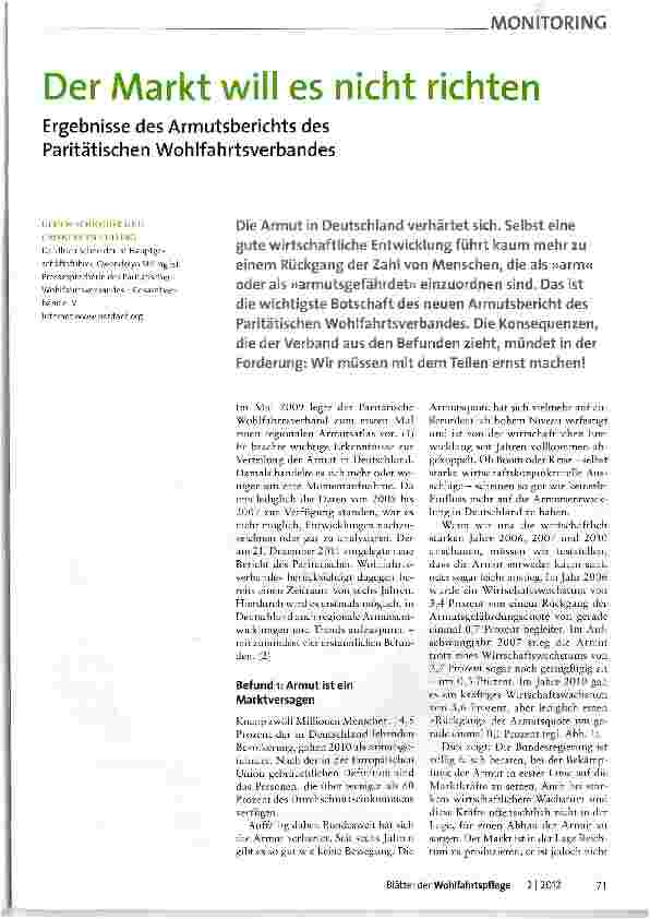 Vorschauseite 1: Der Markt will es nicht richten