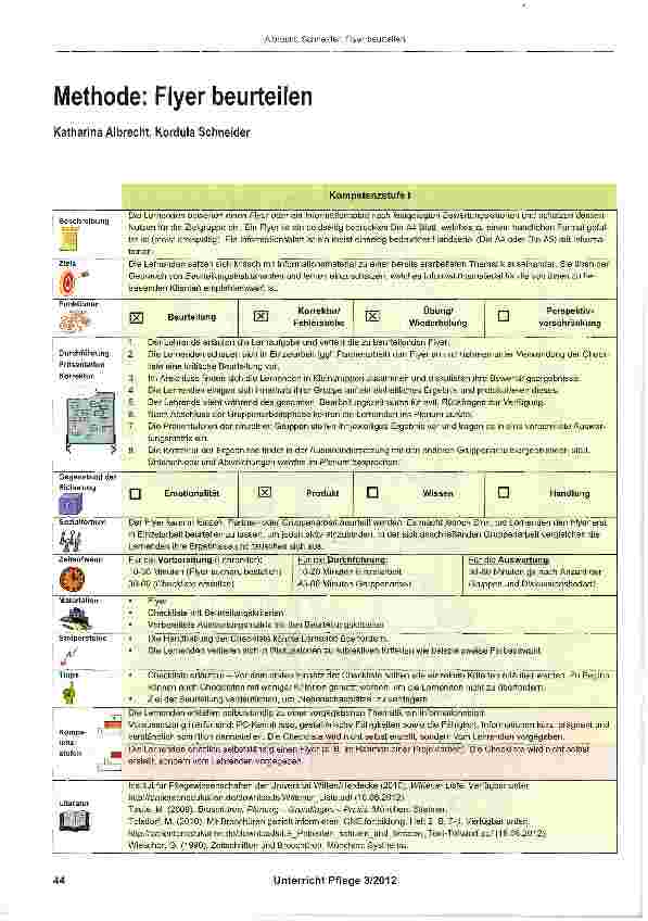 Vorschauseite 1: Methode: Flyer beurteilen