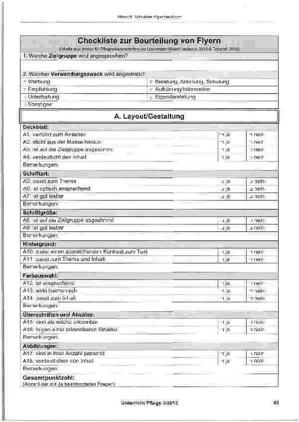 Vorschauseite 2: Methode: Flyer beurteilen