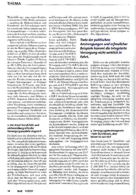 Vorschauseite 3: Integrierte Versorgung -Vom Hoffnungsträger zum Ladenhüter der deutschen Gesundheitspolitik?