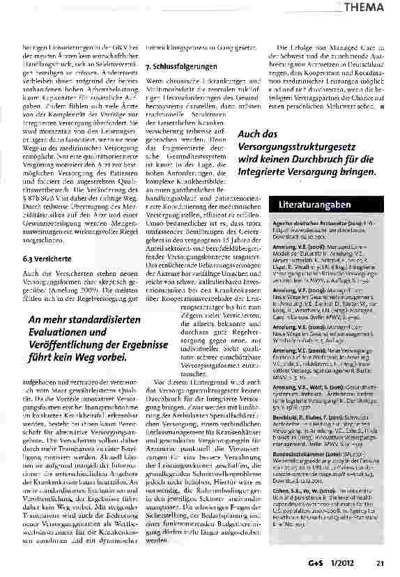Vorschauseite 6: Integrierte Versorgung -Vom Hoffnungsträger zum Ladenhüter der deutschen Gesundheitspolitik?