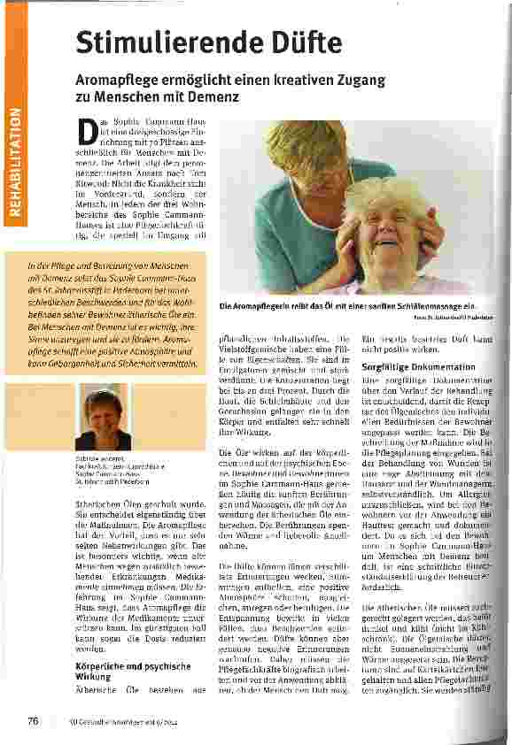 Vorschauseite 1: Stimulierende DüfteAromapflege ermöglicht einen kreativen Zugang zu Menschen mit Demenz