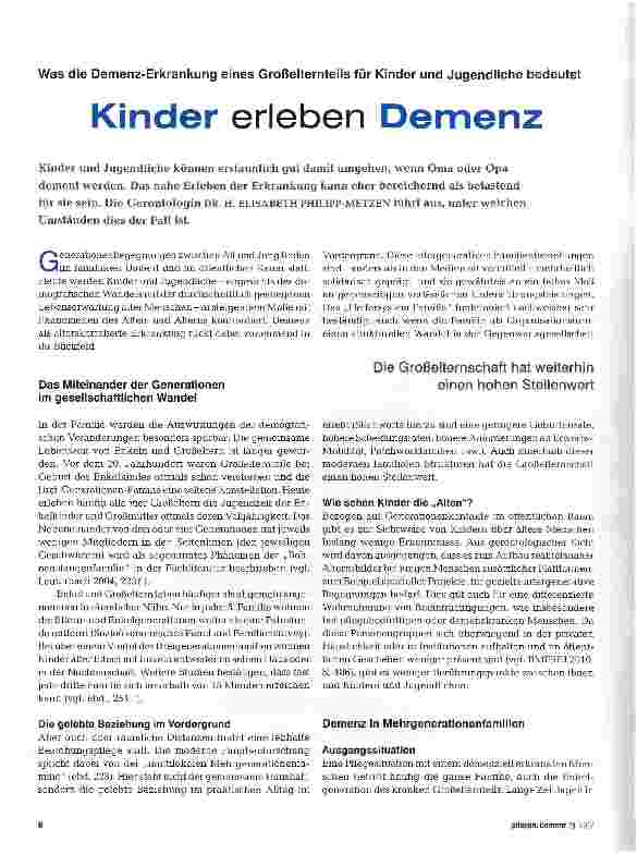 Vorschauseite 1: Kinder erleben Demenz