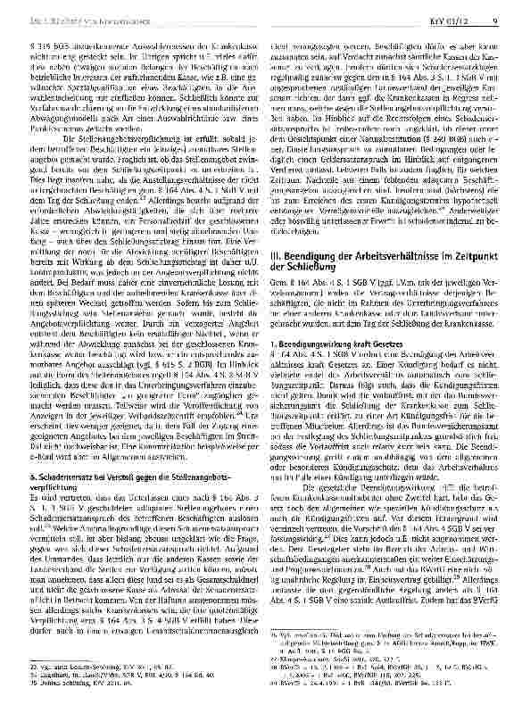 Vorschauseite 4: Die Schließung von Kranken kassen als arbeitsrechtlicher Problemfall