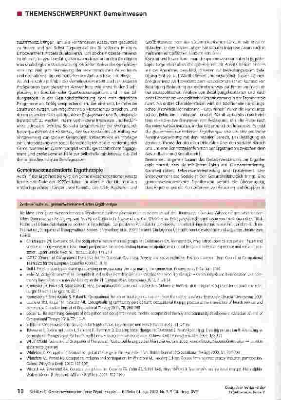 Vorschauseite 2: Gemeinwesenorientierte Ergotherapie -Eine Begriffsbestimmung