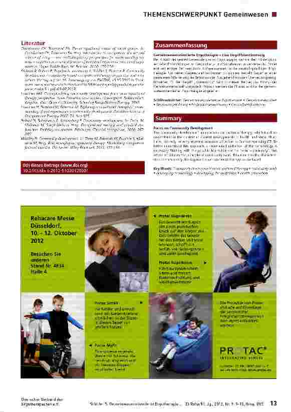 Vorschauseite 5: Gemeinwesenorientierte Ergotherapie -Eine Begriffsbestimmung