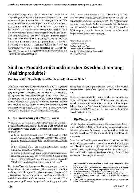 Vorschauseite 1: Sind nur Produkte mit medizinischer Zweckbestimmung Medizinprodukte?