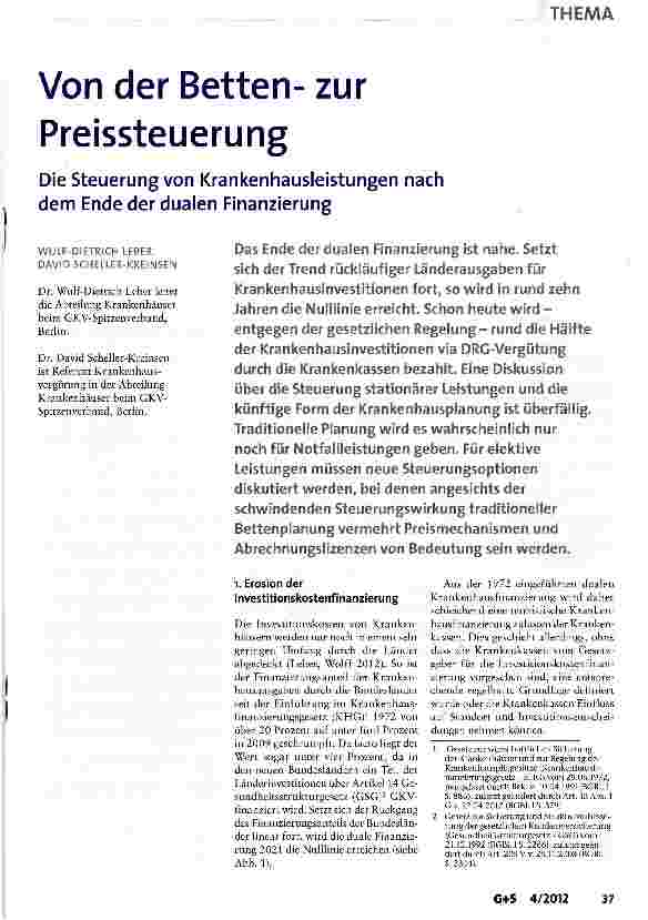 Vorschauseite 1: Von der Bettenzur Preissteuerung