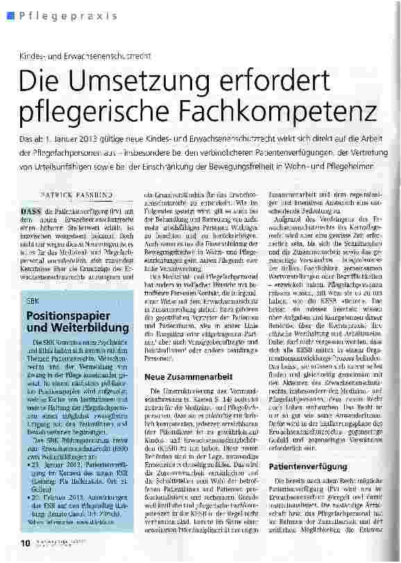 Vorschauseite 1: Die Umsetzung erfordert pflegerische Fachkompetenz