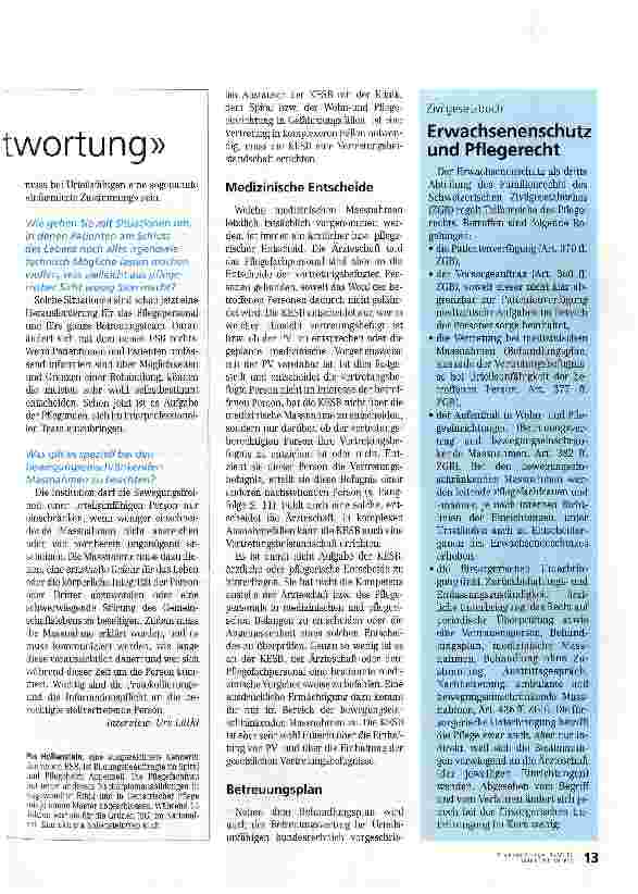 Vorschauseite 4: Die Umsetzung erfordert pflegerische Fachkompetenz