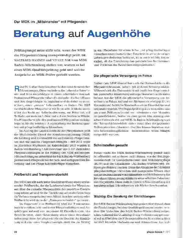 Vorschauseite 1: Beratung auf Augenhöhe