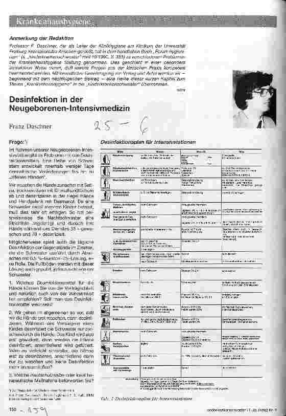 Vorschauseite 1: Desinfektion in der Neugeborenen-Intensivmedizin