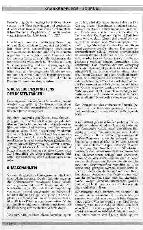 Vorschauseite 6: Kommt mit dem Beginn des 21. Jahrhunderts das Ende unserer Krankenpflege - oder folgt der Pflegenot der Krankenhäuser Tod?