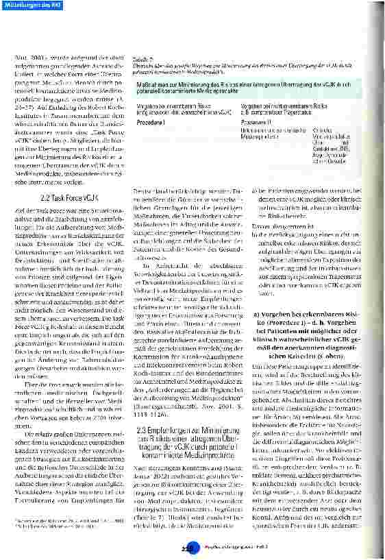 Vorschauseite 2: Die Variante der Creutzfeldt-Jakob-Krankheit (vCJK) - Teil II
