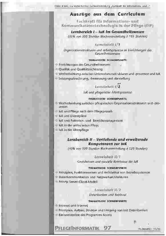 Vorschauseite 5: Fachweiterbildung Fachkraft für Informationsund Kommunikationstechnologie in der Pflege (FIP) Die erste bundesweite Fachweiterbildung für Informationsund Kommunikationstechnologie…