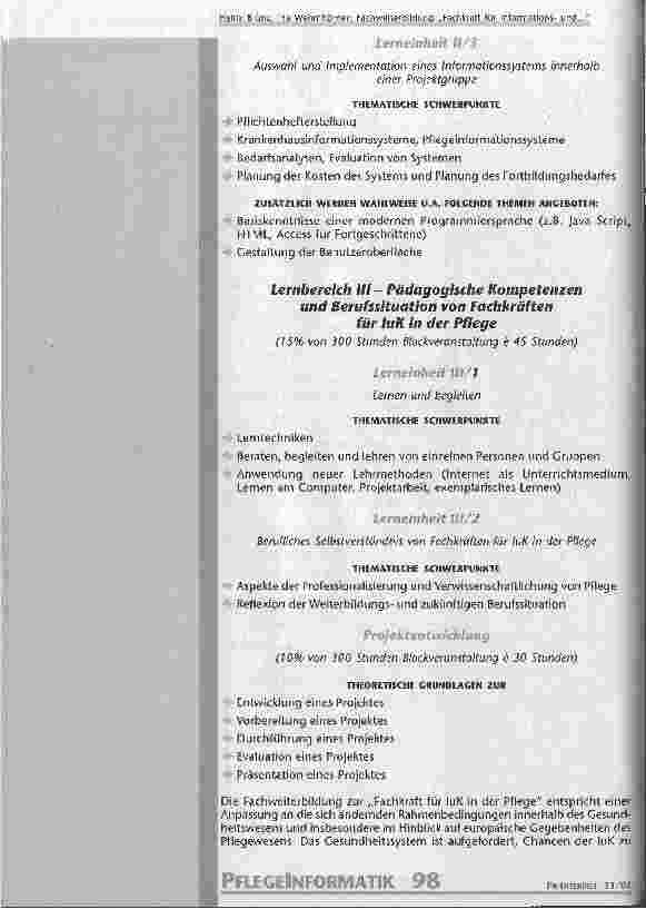 Vorschauseite 6: Fachweiterbildung Fachkraft für Informationsund Kommunikationstechnologie in der Pflege (FIP) Die erste bundesweite Fachweiterbildung für Informationsund Kommunikationstechnologie…