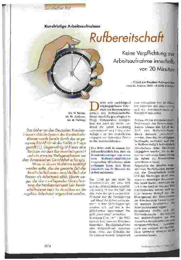 Vorschauseite 1: Rufbereitschaft