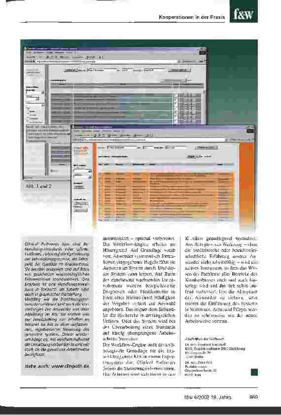 Vorschauseite 2: Clinical Pathways erfordern eine anwenderorientierte Umsetzung in Struktur und Inhalt