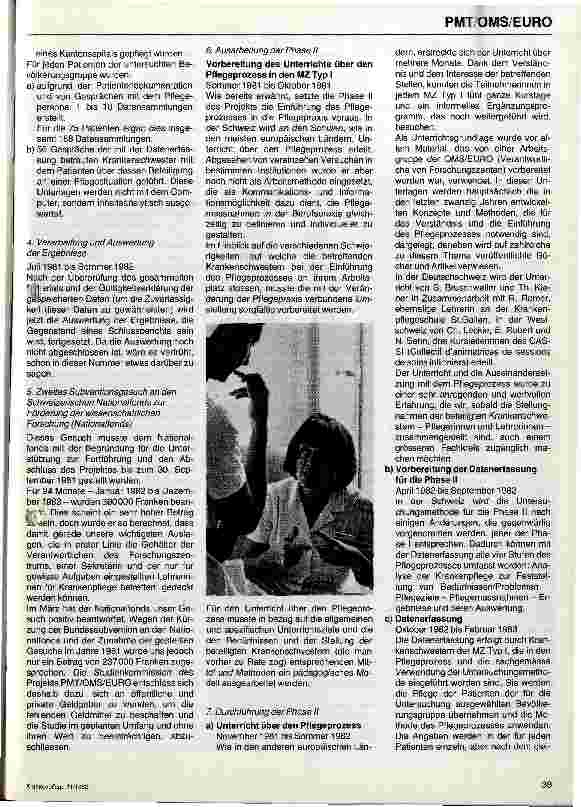 Vorschauseite 4: Das Krankenpflegeprojekt der Weltgesundheitsorganisation in Europa (PMT/OMS/EURO)