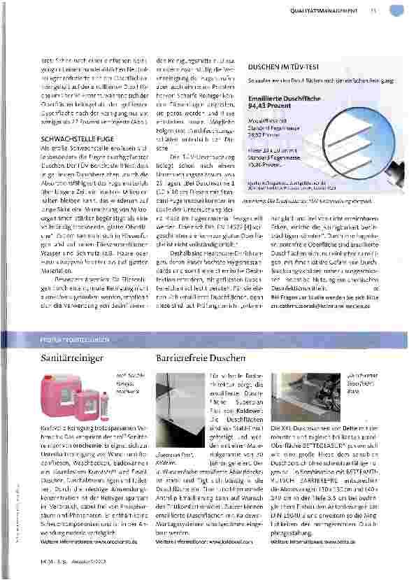 Vorschauseite 2: SANITARHYGIENEFliesen: Eldorado für Keime