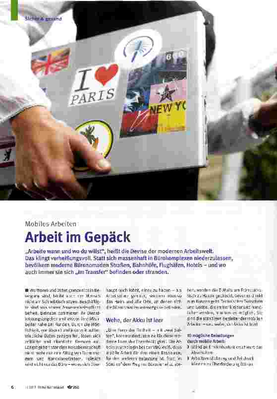 Vorschauseite 1: Arbeit im Gepäck