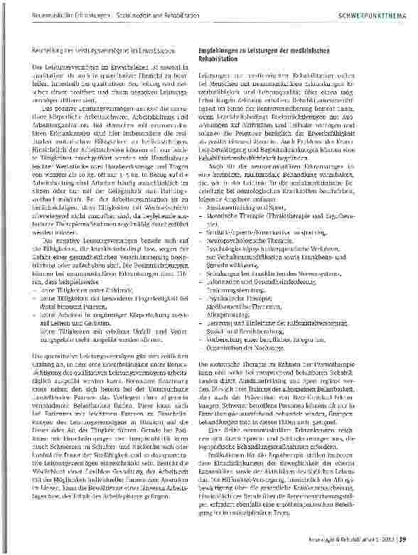 Vorschauseite 6: Neuromuskuläre Erkrankungen -Sozialmedizin und Rehabilitation