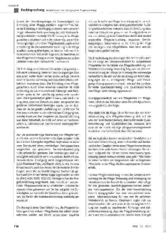 Vorschauseite 6: Zur außerordentlichen Kündigung einer Pflegedienstleitung
