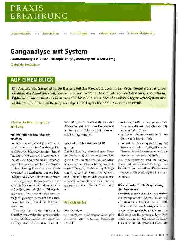 Vorschauseite 1: Ganganalyse mit System