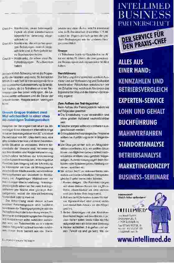 Vorschauseite 2: Effekte der Physiotherapie in einer ambulanten Gruppe von Patienten mit Herzinsuffizienz mit dem klinischen Schweregrad NYHA II
