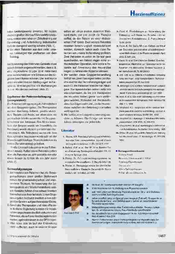 Vorschauseite 4: Effekte der Physiotherapie in einer ambulanten Gruppe von Patienten mit Herzinsuffizienz mit dem klinischen Schweregrad NYHA II