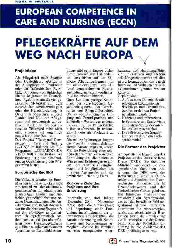 Vorschauseite 1: Pflegekräfte auf dem Weg nach Europa