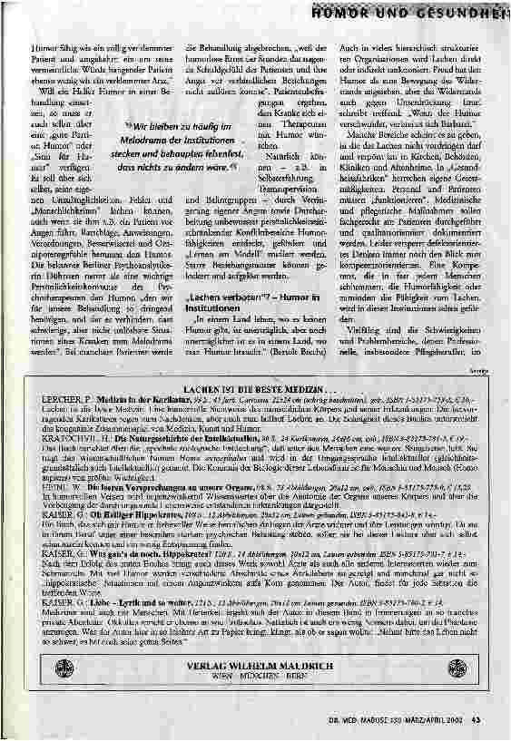 Vorschauseite 4: Lachen ist die beste Medizin Humor: ein Heilmittel bis ins hohe Alter