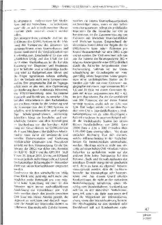 Vorschauseite 2: DRGs - Änderung des Krankenhausfinanzierungsgesetzes wird Kliniklandschaft verändern