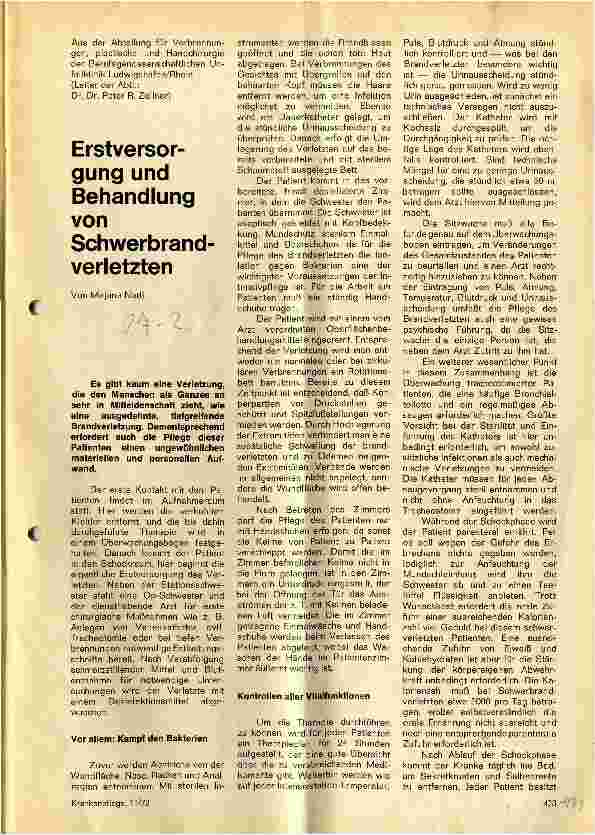 Vorschauseite 1: Erstversorgung und Behandlung von Schwerbrandverletzten