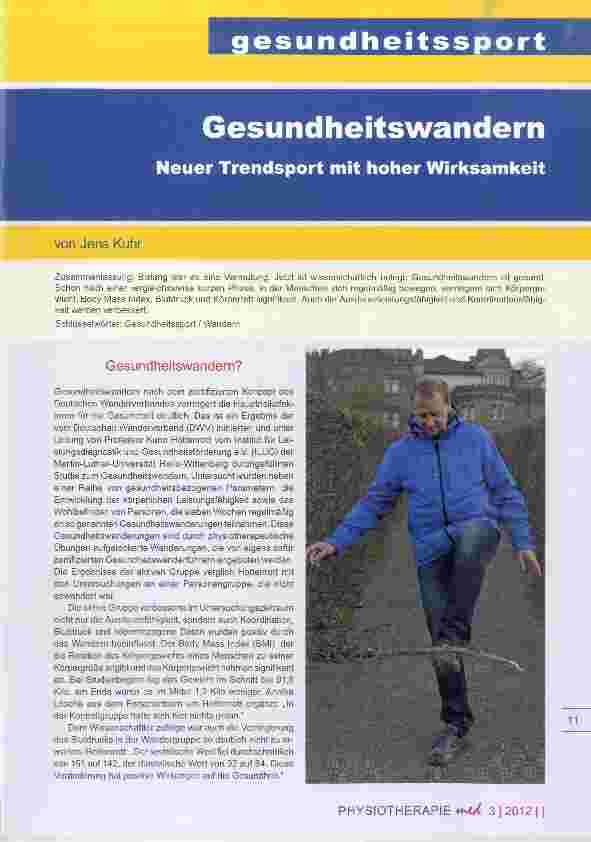 Vorschauseite 1: Gesundheitswandern Neuer Trendsport mit hoher Wirksamkeit