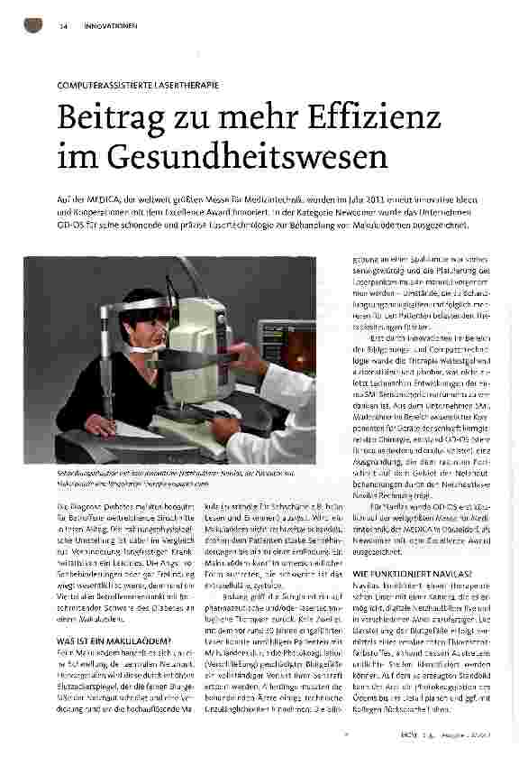 Vorschauseite 1: Beitrag zu mehr Effizienz im Gesundheitswesen