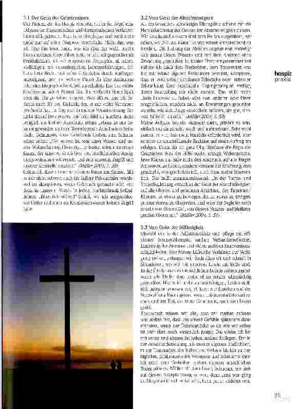 Vorschauseite 3: Spirituelle Begleitung in der Hospizarbeit - eine Annäherung