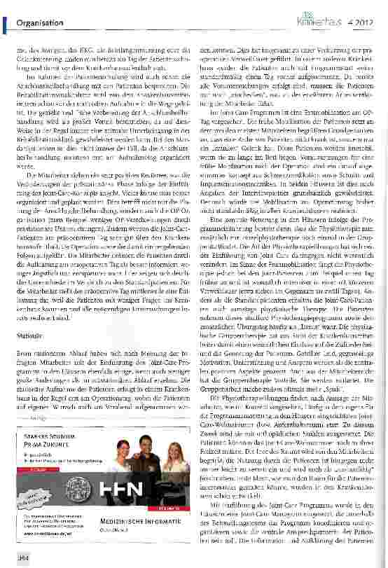Vorschauseite 4: Joint Care: Prozessveränderungen aus der Sicht von Mitarbeitern am Beispiel der Systempartnerschaft mit Biomet