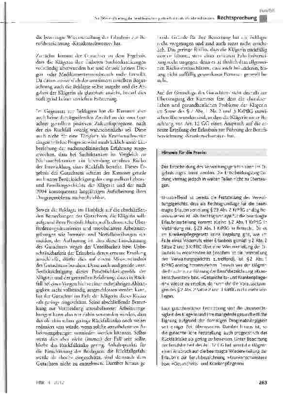 Vorschauseite 5: Zur (Wieder-)Erteilung der Berufsbezeichnung alten Rechts als »Krankenschwester«