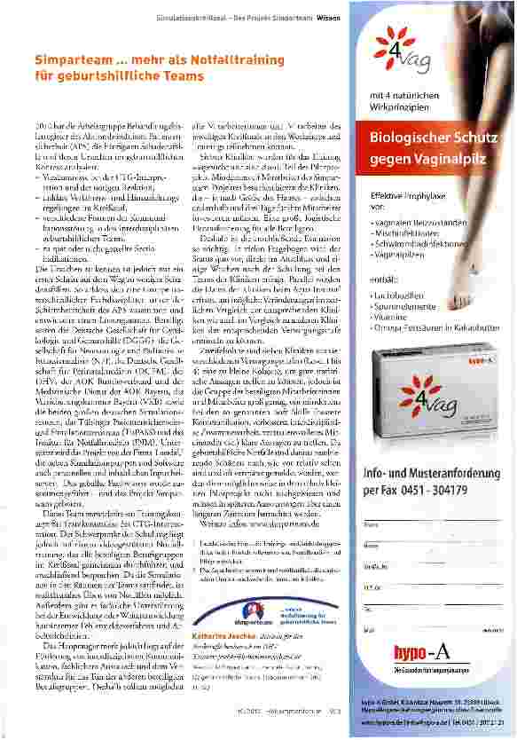 Vorschauseite 1: Simparteam ... mehr als Notfalltraining für geburtshilfliche Teams