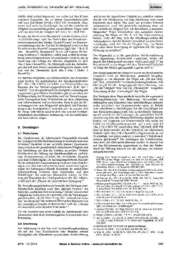 Vorschauseite 2: Arbeitsunfall und Dienstunfall auf dem Arbeitsweg - Entsprechungen und Abwandlungen
