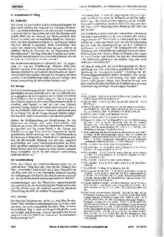Vorschauseite 3: Arbeitsunfall und Dienstunfall auf dem Arbeitsweg - Entsprechungen und Abwandlungen